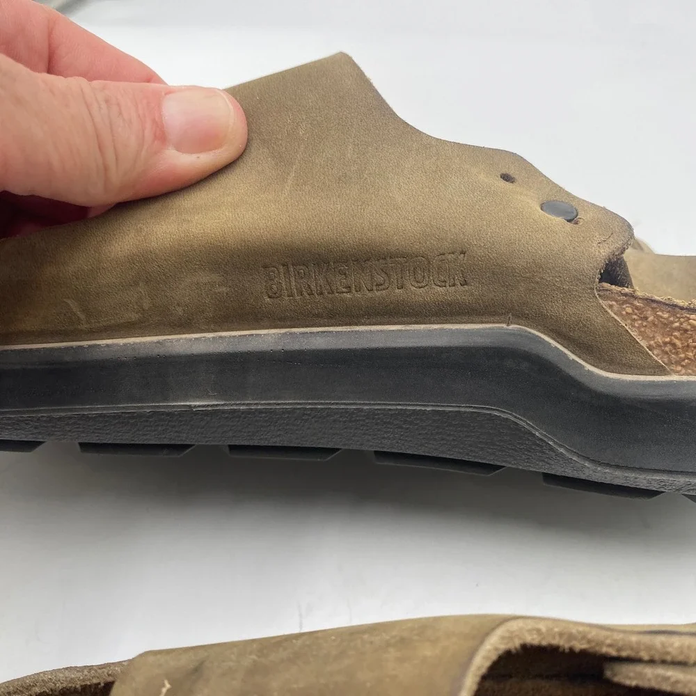 Birkenstock Milano CT Sandals Men 12 EU 45 Khaki Brown Oiled Leather Rugged Sole